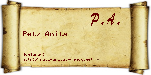 Petz Anita névjegykártya